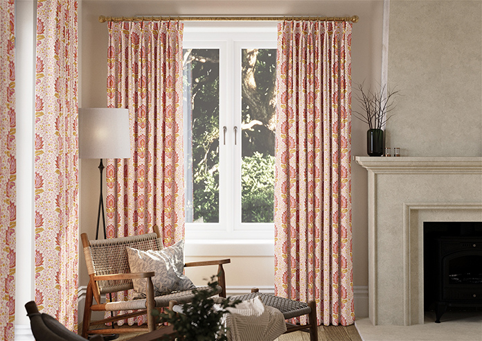 Petal & Block Lotus Blossom, Sunset - Made to Measure Curtains - Image 3
